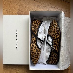 Freda Salvador Laurel Mary Jane, Limited Edition Leopard Haircalf, 7.5